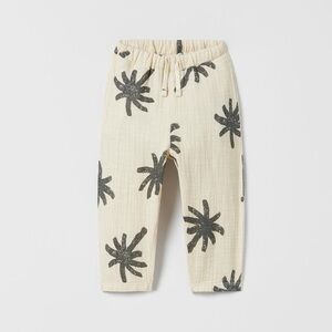 Zara kids boys girls palm tree textured pants